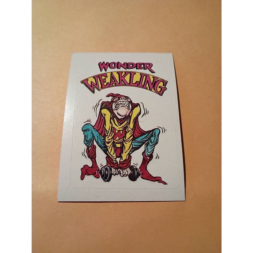 1983 General Mills Zero Hero Trading Card Sticker Vintage #56 Wonder Weakling